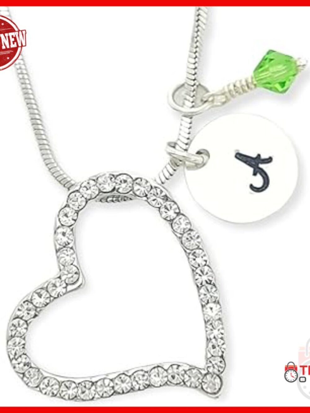 Personalized Initial Necklace with Birthstone Charm, Adjustable Snake Chain